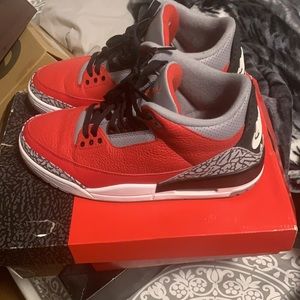 Jordan Red Cement 3’s for sale. Worn twice.